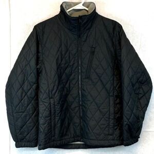 COLUMBIA Women’s Quilted Jacket Small Black Diamond-Stitch Warm Lightweight